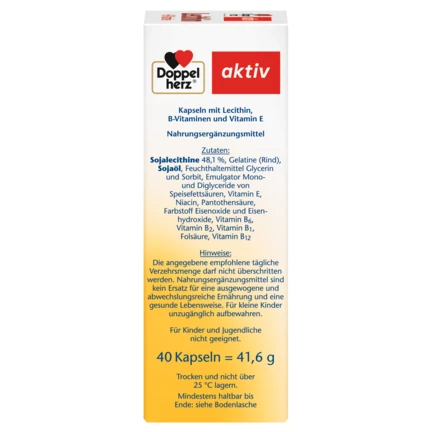Abbildung der Produktverpackung Doppelherz aktiv Lecithin Seitenansicht rechts
